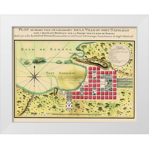 Caribbean Port Napoleon Dominican Republic White Modern Wood Framed Art Print by Bron