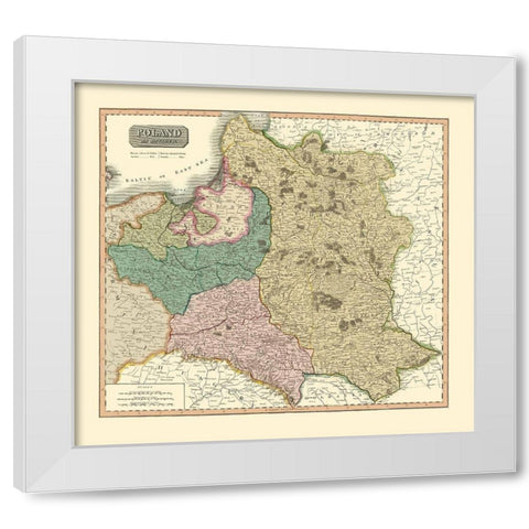 Eastern Europe Poland - Thomson 1817 White Modern Wood Framed Art Print by Thomson