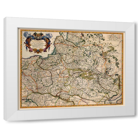 Eastern Europe Poland - Visscher 1680 White Modern Wood Framed Art Print by Visscher