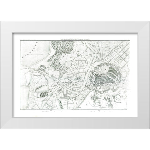 Europe Gdansk Poland - Thiers 1866 White Modern Wood Framed Art Print by Thiers