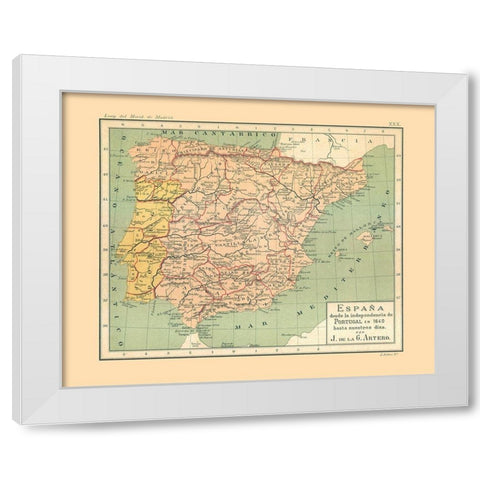 Europe Portugal Spain Independence 1640 AD White Modern Wood Framed Art Print by Artero