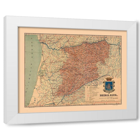 Europe Portugal Beira Alta - Martine 1904 White Modern Wood Framed Art Print by Martine