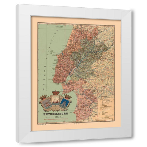 Europe Portugal Estremadura - Martine 1904 White Modern Wood Framed Art Print by Martine