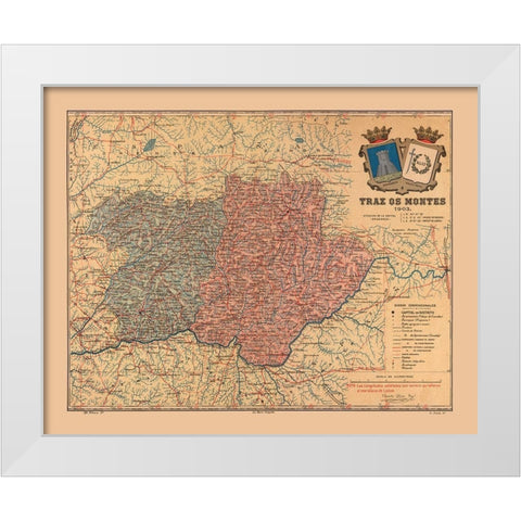 Europe Portugal Tras os Montes 1903 - Martine 1904 White Modern Wood Framed Art Print by Martine