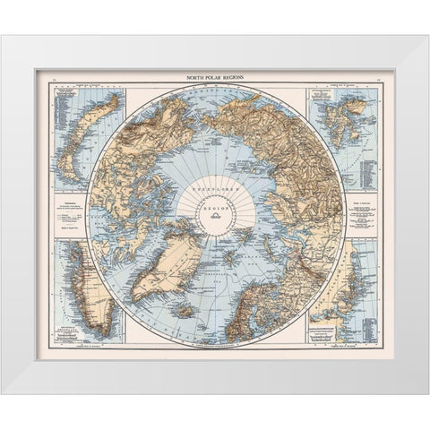 North Polar Regions - Andree 1905 White Modern Wood Framed Art Print by Andree