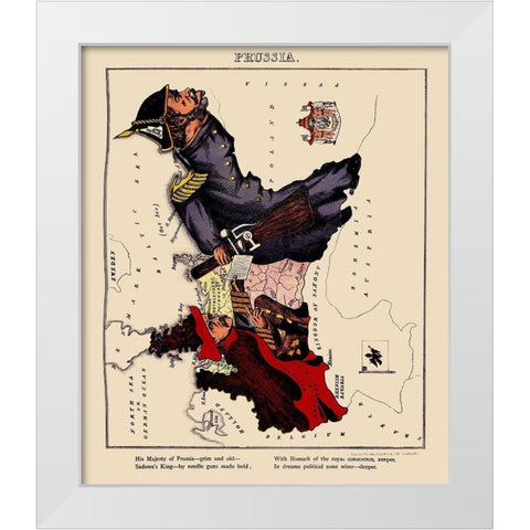 Prussia Germany - Lancaster 1869 White Modern Wood Framed Art Print by Lancaster