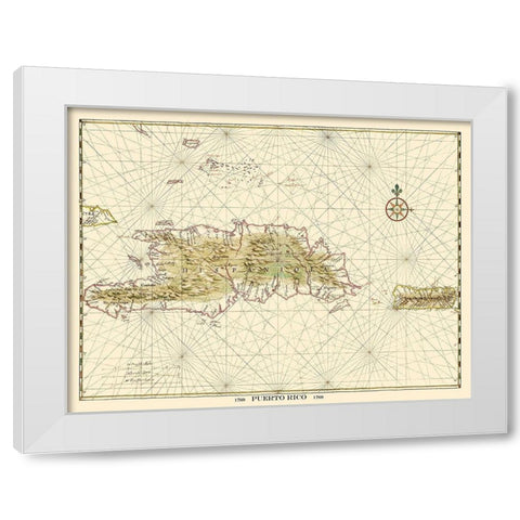 Caribbean Puerto Rico - 1769 White Modern Wood Framed Art Print by Unknown