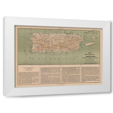 Puerto Rico - Valverde 1880 White Modern Wood Framed Art Print by Valverde