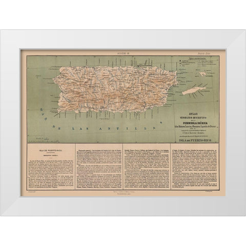 Puerto Rico - Valverde 1880 White Modern Wood Framed Art Print by Valverde