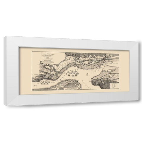 Quebec Region Old French War Canada - Jefferys White Modern Wood Framed Art Print by Jefferys