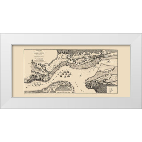 Quebec Region Old French War Canada - Jefferys White Modern Wood Framed Art Print by Jefferys