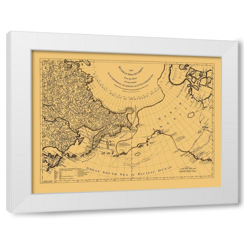 Discoveries Russia Asia - Jefferys 1776 White Modern Wood Framed Art Print by Jefferys