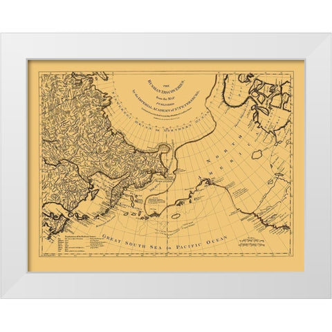 Discoveries Russia Asia - Jefferys 1776 White Modern Wood Framed Art Print by Jefferys