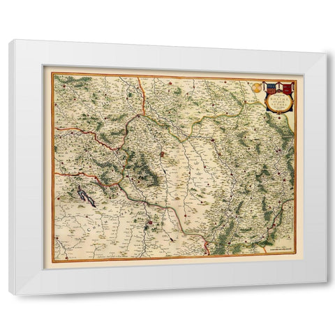 Reims Region France - Blaeu 1635 White Modern Wood Framed Art Print by Blaeu