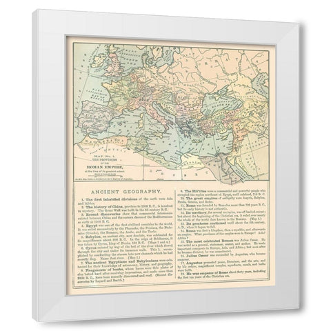 Europe Roman Empire - Monteith 1882 White Modern Wood Framed Art Print by Monteith
