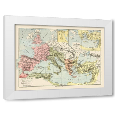 Europe Roman Empire - Drioux 1882 White Modern Wood Framed Art Print by Drioux