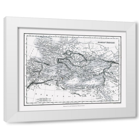 Europe Roman Empire - Oxford 1828 White Modern Wood Framed Art Print by Oxford