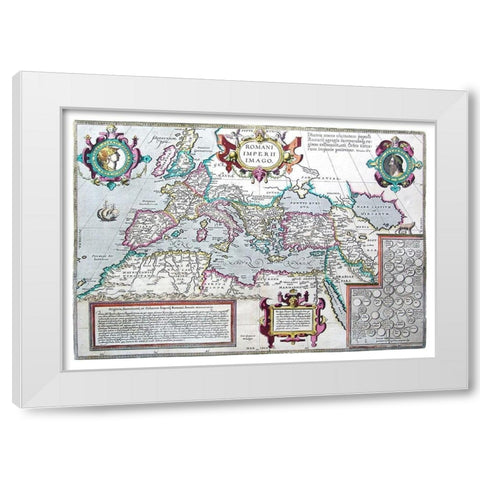 Europe Roman Empire - Ortelius 1570 White Modern Wood Framed Art Print by Ortelius