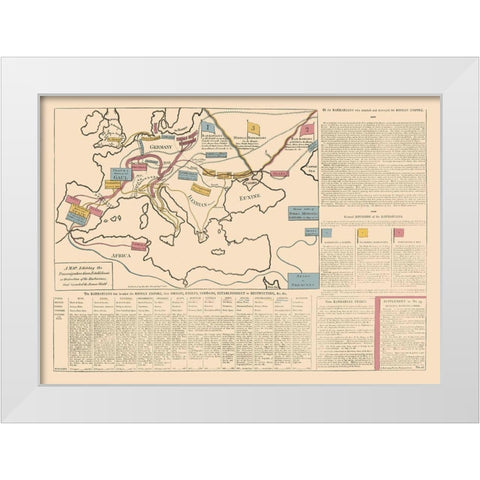 Europe Roman Empire - Le Sage 1801 White Modern Wood Framed Art Print by Le Sage