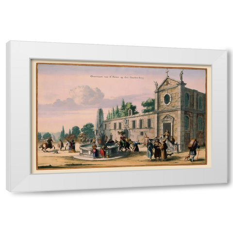 Rome Italy Picture - Visscher 1681 White Modern Wood Framed Art Print by Visscher