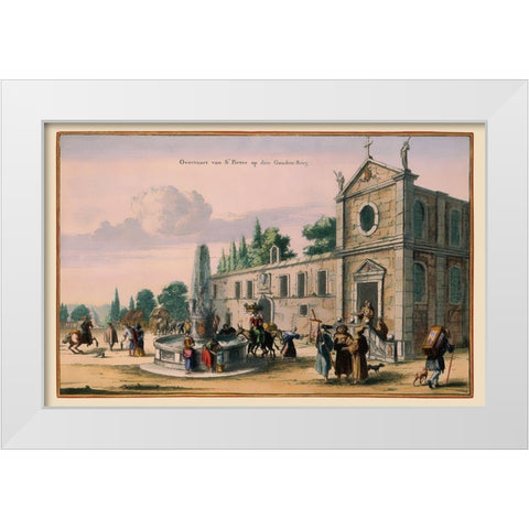 Rome Italy Picture - Visscher 1681 White Modern Wood Framed Art Print by Visscher