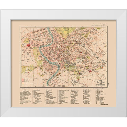 Rome Italy - Streit 1913 White Modern Wood Framed Art Print by Streit
