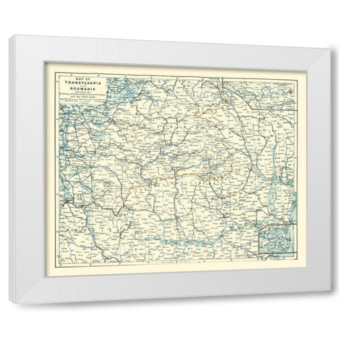 Transylvania Romania - Baedeker 1896 White Modern Wood Framed Art Print by Baedeker