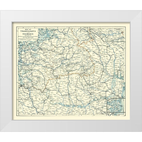 Transylvania Romania - Baedeker 1896 White Modern Wood Framed Art Print by Baedeker