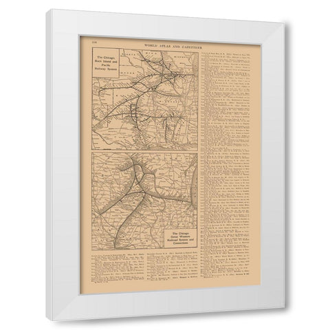 Chicago, Rock Island, Pacific White Modern Wood Framed Art Print by Reynold