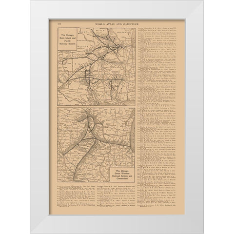 Chicago, Rock Island, Pacific White Modern Wood Framed Art Print by Reynold