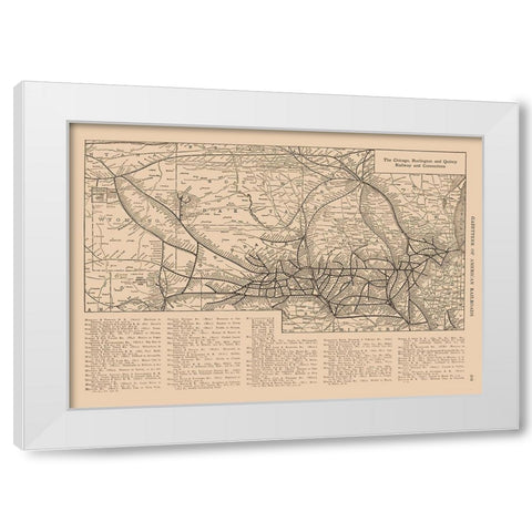 Chicago, Burlington, Quincy White Modern Wood Framed Art Print by Reynold