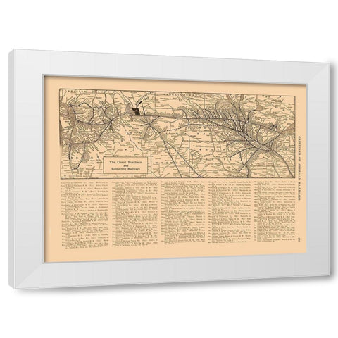 Great Northern Railroad - Reynold 1921 White Modern Wood Framed Art Print by Reynold