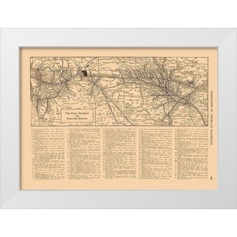 Great Northern Railroad - Reynold 1921 White Modern Wood Framed Art Print by Reynold