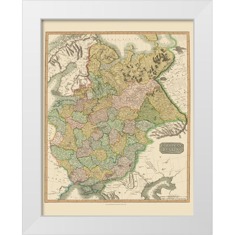 Russia - Thomson 1815 White Modern Wood Framed Art Print by Thomson