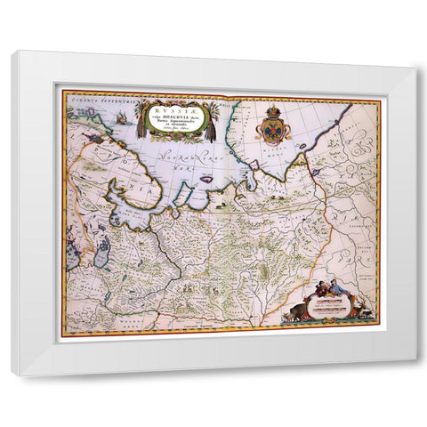 Moscovia Russia - Blaeu 1638 White Modern Wood Framed Art Print by Blaeu