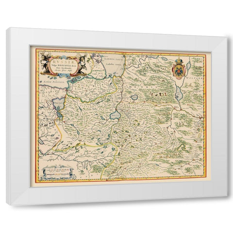 Europe Russia - Blaeu 1638 White Modern Wood Framed Art Print by Blaeu