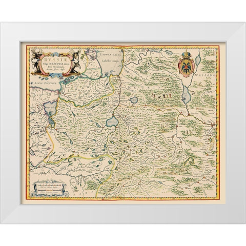 Europe Russia - Blaeu 1638 White Modern Wood Framed Art Print by Blaeu