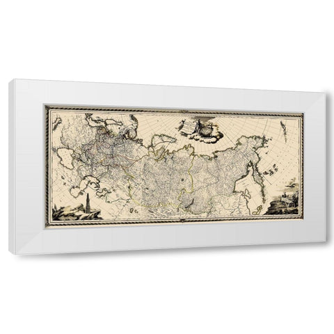 Russia - Santini 1782 White Modern Wood Framed Art Print by Santini