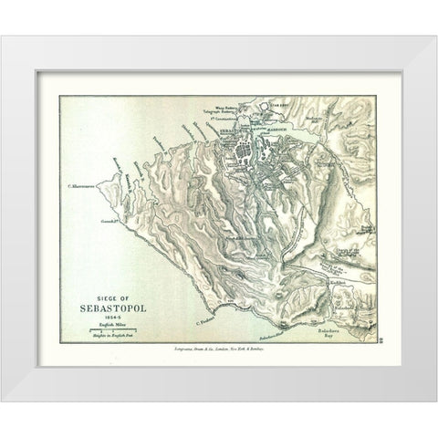 Siege of Sevastopol 1854 Russia - Gardiner 1902 White Modern Wood Framed Art Print by Gardiner