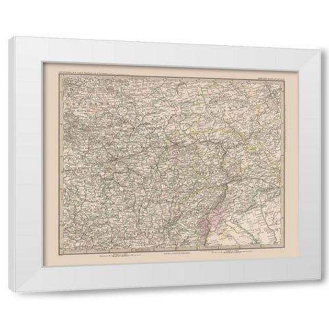 Europe Central Russia - Stieler 1885 White Modern Wood Framed Art Print by Stieler