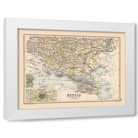 Southwest Russia - Bartholomew 1892 White Modern Wood Framed Art Print by Bartholomew