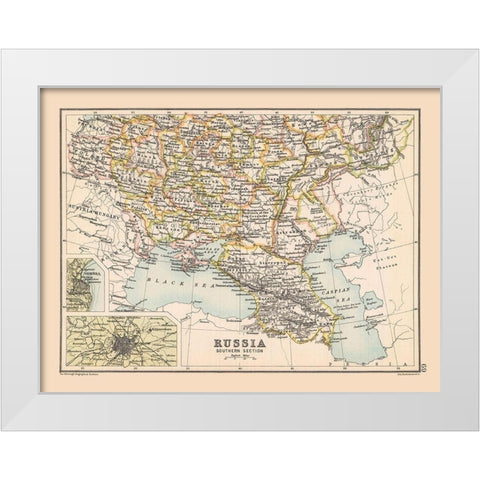 Southwest Russia - Bartholomew 1892 White Modern Wood Framed Art Print by Bartholomew