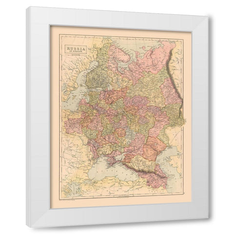 Russia - Black 1867 White Modern Wood Framed Art Print by Black