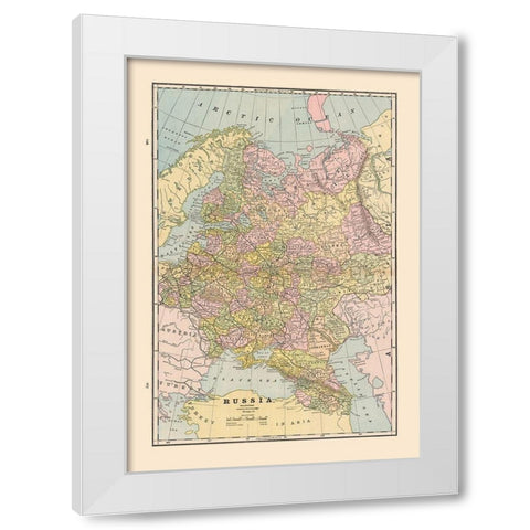 Russia - Cram 1888 White Modern Wood Framed Art Print by Cram