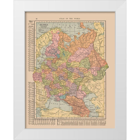 Russia - Hammond 1910 White Modern Wood Framed Art Print by Hammond