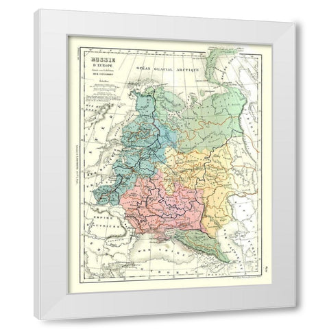 Europe Russia - Cortambert 1880 White Modern Wood Framed Art Print by Cortambert