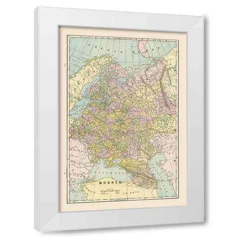 Russia - Cram 1892 White Modern Wood Framed Art Print by Cram