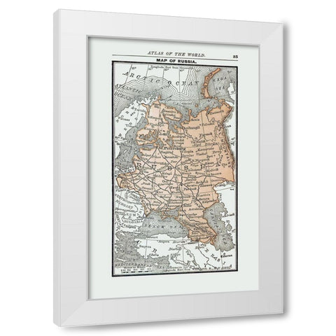 Russia - Alden 1886 White Modern Wood Framed Art Print by Alden