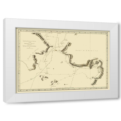 Norton Sound Bherings Strait Asia - Cook 1785 White Modern Wood Framed Art Print by Cook