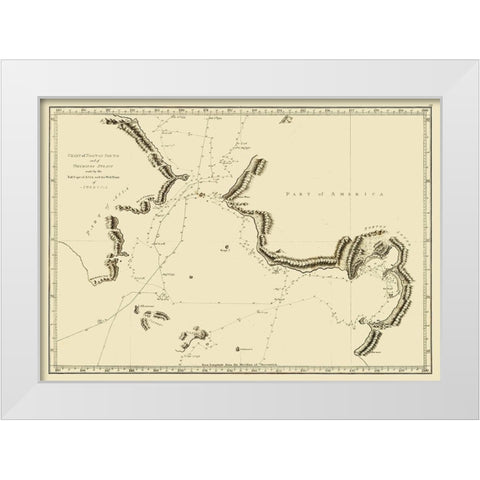Norton Sound Bherings Strait Asia - Cook 1785 White Modern Wood Framed Art Print by Cook